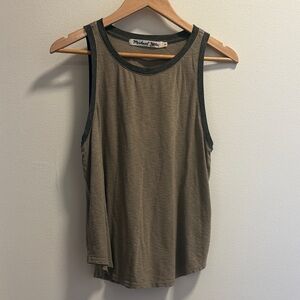 Michael Stars Olive Tank with Dark Green Trim